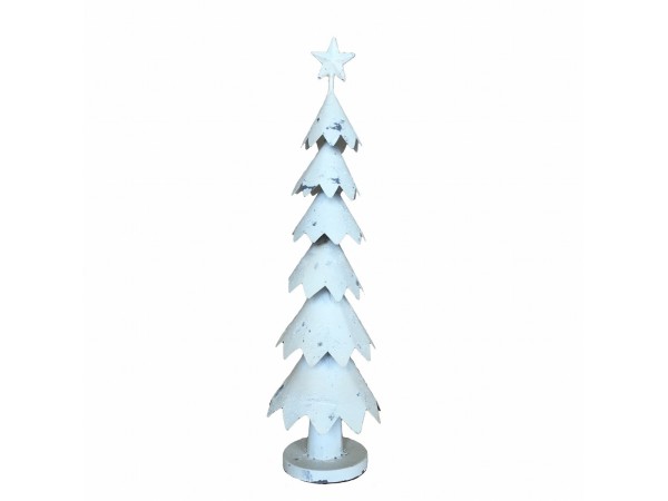 Artekko Xmas Μεταλλικό Διακοσμητικό Δέντρο σε Λευκή Πατίνα (12x12x40)cm
