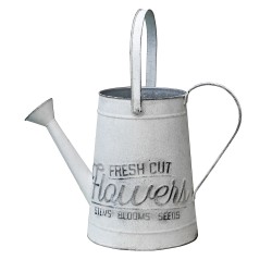 Artekko Watering Can Μεταλλικό Διακοσμητικό Ποτιστήρι σε Λευκή Πατίνα (38x20x40)cm
