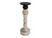 Artekko Candle Holder Ξύλινο Κηροπήγιο σε Λευκή Πατίνα (10x10x37.5)cm