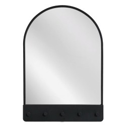 Artekko Mirror Μαύρος Μεταλλικός Καθρέπτης Τοίχου με Κρεμάστρα (61x5x87)cm