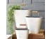 Artekko Planter Μεταλλικά Διακοσμητικά Κουβαδάκια Κασπό σε Λευκή Πατίνα (30x16x37)cm (25x10x30)cm 2pcs