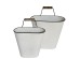 Artekko Planter Μεταλλικά Διακοσμητικά Κουβαδάκια Κασπό σε Λευκή Πατίνα (30x16x37)cm (25x10x30)cm 2pcs