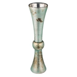 Artekko Emerald Πράσινο Γυάλινο Διακοσμητικό Βάζο (17x17x68.6)cm