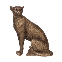 Artekko Panther Επιτραπέζιο Διακοσμητικό Πάνθηρας Ρητίνης Μπρονζέ (13x9x15.5)cm