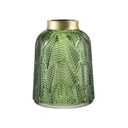 Artekko Palm Βάζο Γυάλινο Διακοσμητικό Πράσινο (15x15x20)cm