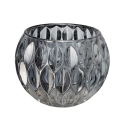 Artekko Morg Κηροπήγιο Γυάλινο Γκρι (15χ15χ11)cm