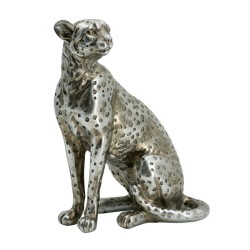 Artekko Jaguar Επιτραπέζιο Διακοσμητικό Τζάγκουαρ Ρητίνης Ασημί (17,5x11x22)cm