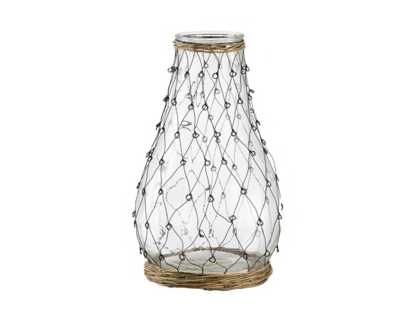 Artekko Clear Βάζο Διάφανο Γυάλινο με Μεταλλικό Πλέγμα (26x26x46)cm Artekko Clear Βάζο Διάφανο Γυάλινο με Μεταλλικό Πλέγμα (26x26x46)cm