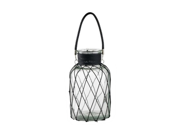 Artekko Clear Βάζο Διάφανο Γυάλινο με Μεταλλικό Πλέγμα (17,5x17,5x30,5)cm Artekko Clear Βάζο Διάφανο Γυάλινο με Μεταλλικό Πλέγμα (17,5x17,5x30,5)cm