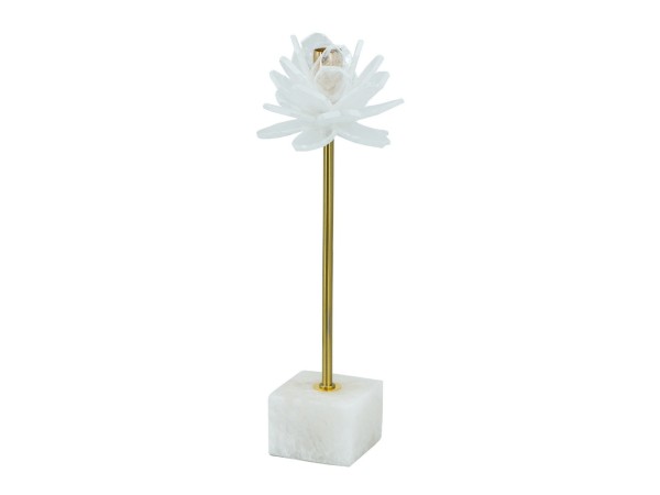 Artekko Selenite Κηροπήγιο με Μεταλλική Βάση και Σεληνίτη (13x13x36)cm