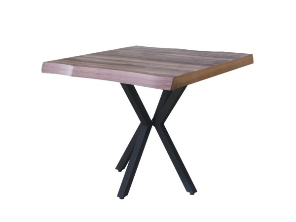 Artekko Safir Τραπέζι MDF με Εφέ Κορμού Καφέ και Μεταλλικά Μαύρα Πόδια (80x80x75)cm Artekko Safir Τραπέζι MDF με Εφέ Κορμού Καφέ και Μεταλλικά Μαύρα Πόδια (80x80x75)cm