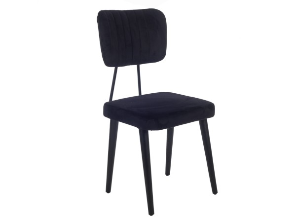 Artekko Platin Καρέκλα με Ξύλινο/Μεταλλικό Μαύρο Σκελετό και Μαύρο Βελούδο (44x55x92)cm