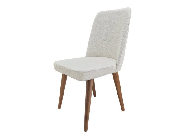 Artekko Milano Ξύλινη Καρέκλα με Λευκό Μπουκλέ Ύφασμα (48x50x91)cm Artekko Milano Ξύλινη Καρέκλα με Λευκό Μπουκλέ Ύφασμα (48x50x91)cm