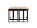 Artekko Τραπέζι σαλονιού ΣΕΤ/5 μέταλλο-ξύλο + 4 βοηθητ. τραπεζάκια (140x65x80)cm (75x65x80)cm