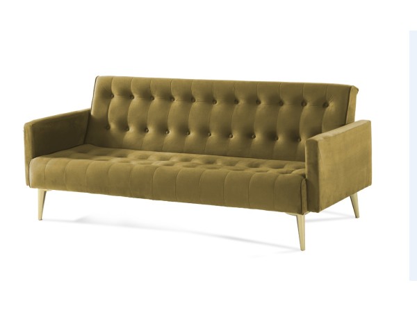 Artekko Kraikka Καναπές Κρεβάτι Τριθέσιος Click-Clack Χρυσά Πόδια (188x79x74)cm