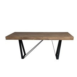 Artekko Julian Καφέ Τραπεζι MDF με Μαύρα Μεταλλικά Πόδια (180x90x73)cm