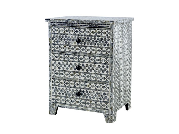 Artekko Ivory Συρταριέρα Κομοδίνο MDF Capiz Ασπρόμαυρο (45x35x61)cm Artekko Ivory Συρταριέρα Κομοδίνο MDF Capiz Ασπρόμαυρο (45x35x61)cm