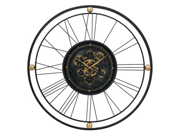 Artekko Clock Ρολόι Επιτραπέζιο με Μηχανισμό Μέταλλο Γυαλί Μαύρο Χρυσό (80x80x8)cm Artekko Clock Ρολόι Επιτραπέζιο με Μηχανισμό Μέταλλο Γυαλί Μαύρο Χρυσό (80x80x8)cm