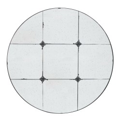 Artekko Mirror Καθρέφτης Αντικέ Τοίχου Ξύλο Μέταλλο Γυαλί Μαύρο (91x91x3.5)cm