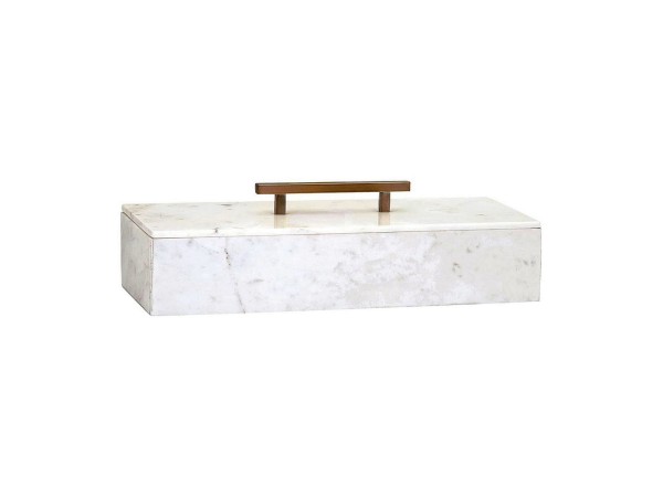 Artekko Marble Κοσμηματοθήκη/Κουτί Διακοσμητικό Μάρμαρο/Μέταλλο Λευκό/Χρυσό (36.8x15.2x10.2)cm