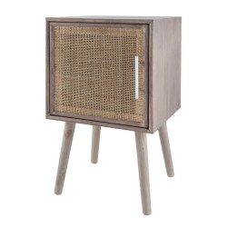 Artekko Cons MDF Κομοδίνο με Ψάθα σε Φυσική Απόχρωση (40x38x72)cm