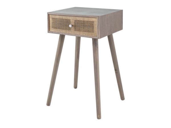 Artekko Cons Καφέ MDF Κονσόλα με Ψάθα (40x37x70)cm