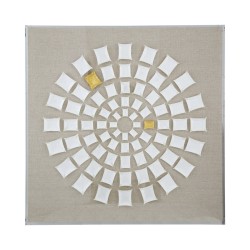 Artekko Mosaic Μπεζ Διακοσμητικός Πίνακας με Λευκή Χάρτινη Τεχνοτροπία σε Plexiglass Κορνίζα (90x5x90)cm