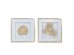 Artekko Botanicial Πίνακας με Φύλλα Ξύλο/Γυαλί Χρυσό Σετ/2 (56χ3χ56)cm