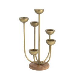 Artekko Trophy Χρυσό Μεταλλικό Επιτραπέζιο Κηροπήγιο (20.5x14x39.5)cm
