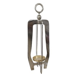 Artekko Lantern Διακοσμητικό Φανάρι Μεταλλικό Ασημί (20.3x20.3x58.4)cm