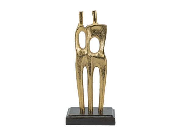Artekko Figurine Διακοσμητικό Επιτραπέζιο Γλυπτό με Ζευγάρι Μεταλλικό Χρυσό (15.2x10.2x34.9)cm