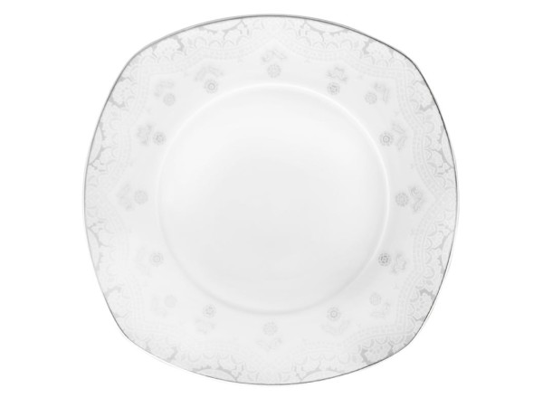 Artekko Dreams Πιάτο Φαγητού Πορσελάνης Λευκό/Γκρί (27x27x2)cm Artekko Dreams Πιάτο Φαγητού Πορσελάνης Λευκό/Γκρί (27x27x2)cm