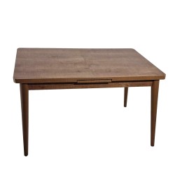 Artekko Ahsap Walnut Τραπέζι Επεκτεινόμενο MDF ΚΑφέ με Ξύλινα Πόδια (130+30x80x78)cm