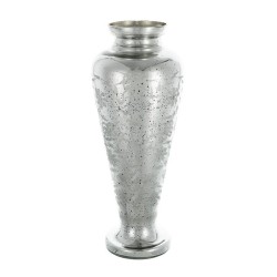 Artekko Antique Βάζο Γυάλινο Ασημί (19x19x50)cm