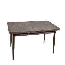 Artekko AY Gordion Τραπέζι Επεκτεινόμενο MDF με Μεταλλικό Πόδι Καφέ/Μαύρο (120+30x70x76)cm