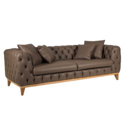 Artekko Καναπές τριθέσιος JAGUAR 225x92x68 ύφασμα KUL 0411 με ξύλινα πόδια