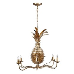 Artekko Pineapple Χρυσός Μεταλικός Εξάφωτος Πολυέλαιος (68x61) E14