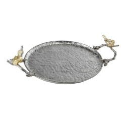 Artekko Niteap Δίσκος Διακοσμητικός Ασημί (48x34x11)cm