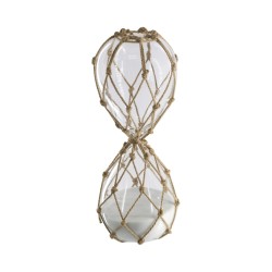 Artekko Hourglass Γυάλινη Κλεψύδρα με Σχοινί και Λευκή Άμμο (8.6x8.6x20.8)cm