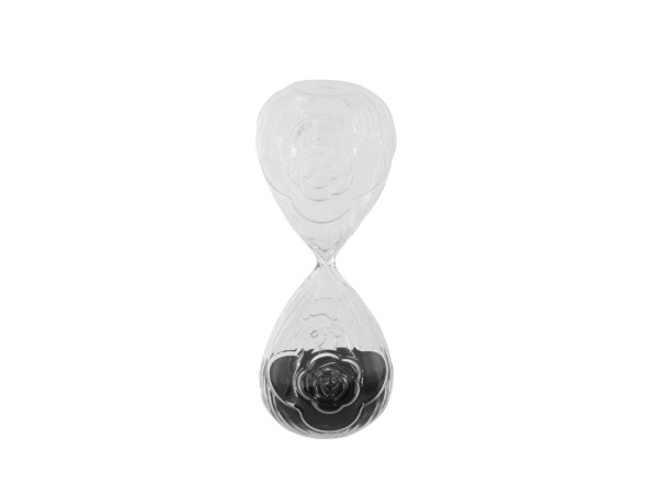 Artekko Hourglass Γυάλινη Κλεψύδρα με Ανάγλυφο Τριαντάφυλλο και Μαύρη Άμμο (8.6x8.6x20.4)cm Artekko Hourglass Γυάλινη Κλεψύδρα με Ανάγλυφο Τριαντάφυλλο και Μαύρη Άμμο (8.6x8.6x20.4)cm