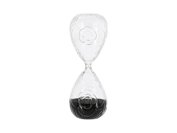 Artekko Hourglass Γυάλινη Κλεψύδρα με Ανάγλυφο Τριαντάφυλλο και Μαύρη Άμμο (9.8x9.8x25.4)cm Artekko Hourglass Γυάλινη Κλεψύδρα με Ανάγλυφο Τριαντάφυλλο και Μαύρη Άμμο (9.8x9.8x25.4)cm