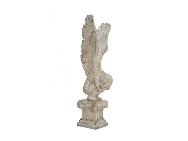 Artekko Statue Διακοσμητικό Γλυπτό από Μαγνήσιο σε Λευκή Πατίνα (30x32x95.5)cm