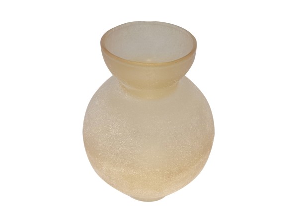 Artekko Frosted Γυάλινο Βάζο σε Μελί Απόχρωση (15.2x15.2x21.6)cm