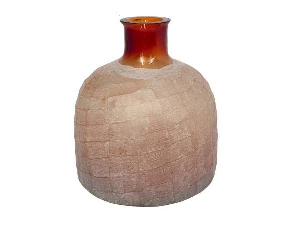 Artekko Frosted Γυάλινο Βάζο σε Πορτοκαλί Απόχρωση (18.5x18.5x20.3)cm Artekko Frosted Γυάλινο Βάζο σε Πορτοκαλί Απόχρωση (18.5x18.5x20.3)cm