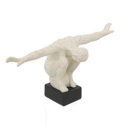 Artekko Gymnast Figurine Λευκό Επιτραπέζιο Διακοσμητικό Ρητίνης με Ανδρική Φιγούρα (39x16x19)cm