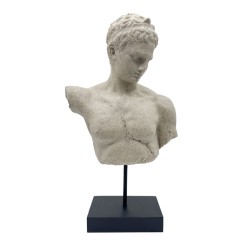 Artekko Bust Γκρι Διακοσμητική Προτομή Ρητίνης (29.5x17x54)cm