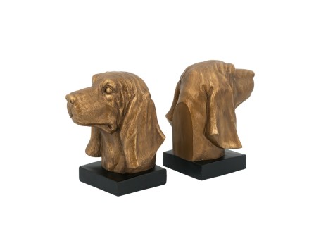 Artekkol Bookends Μπρονζέ Βιβλιοστάτες Ρητίνης με Σκυλιά (17.8x15x22)cm 2pcs