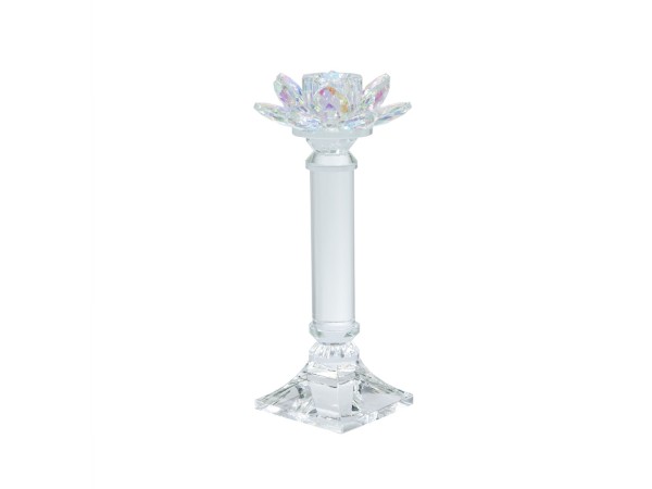 Artekko Lotus Διάφανο Γυάλινο Κηροπήγιο (10.8x10.8x23)cm