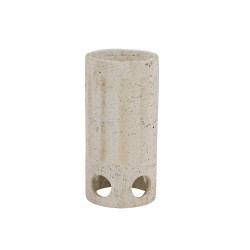 Artekko Cement Μπεζ Διακοσμητικό Τσιμεντένιο Βάζο (12.5x12.5x25.5)cm