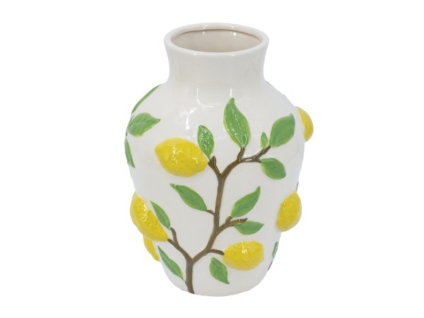 Artekko Lemon Εκρού Κεραμικό Βάζο με Λεμόνια (22.8x22.8x32)cm Artekko Lemon Εκρού Κεραμικό Βάζο με Λεμόνια (22.8x22.8x32)cm
